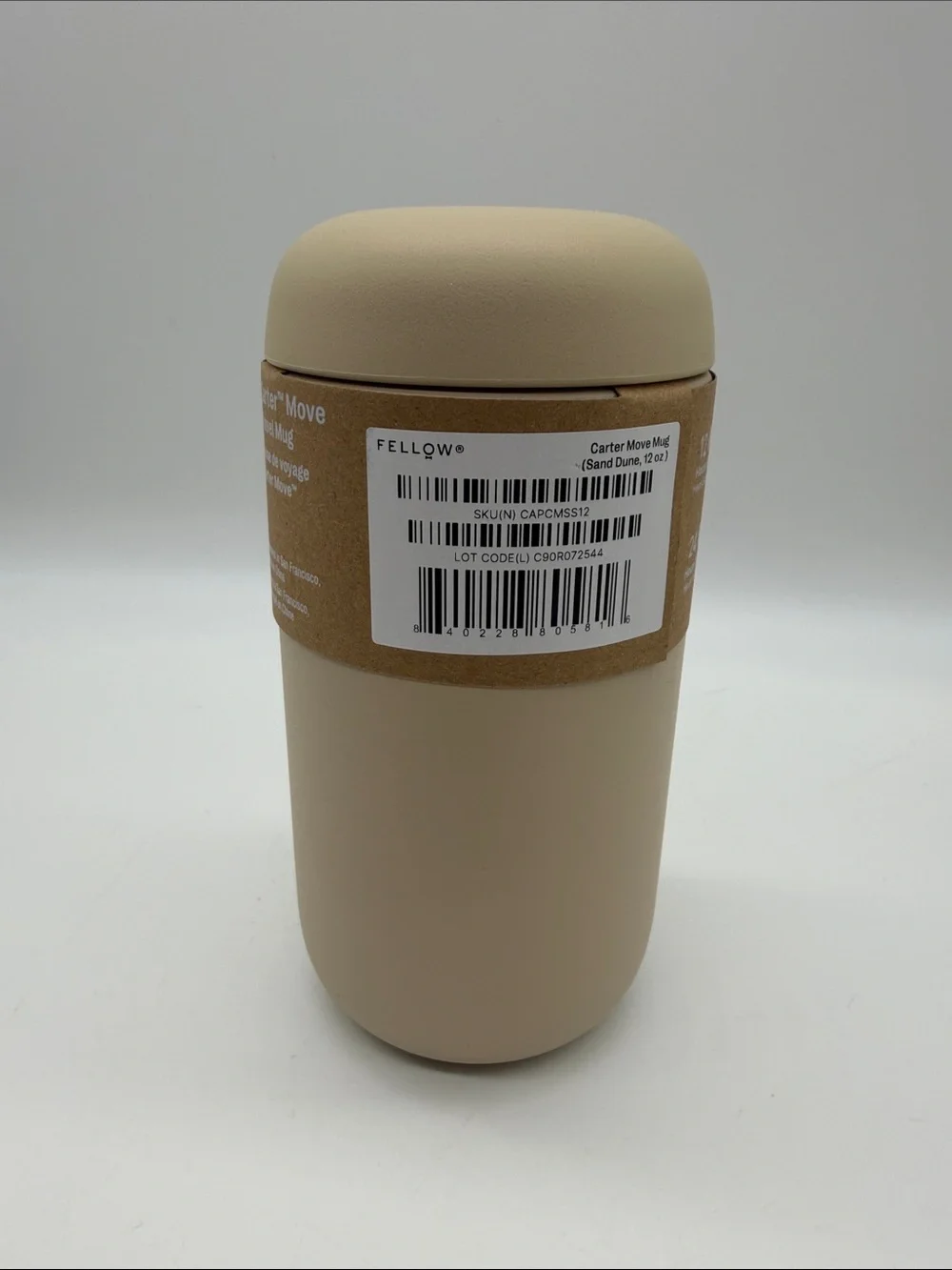 NWT Fellow 12 oz Carter Move Travel Mug with Splash Guard Sand Dune